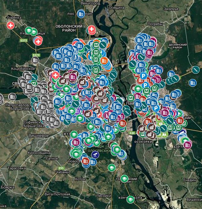 Administration de l’État de la ville de Kiev mise à jour de la carte des abris anti-bombes – Mise à jour de la carte des abris anti-bombes de Kiev